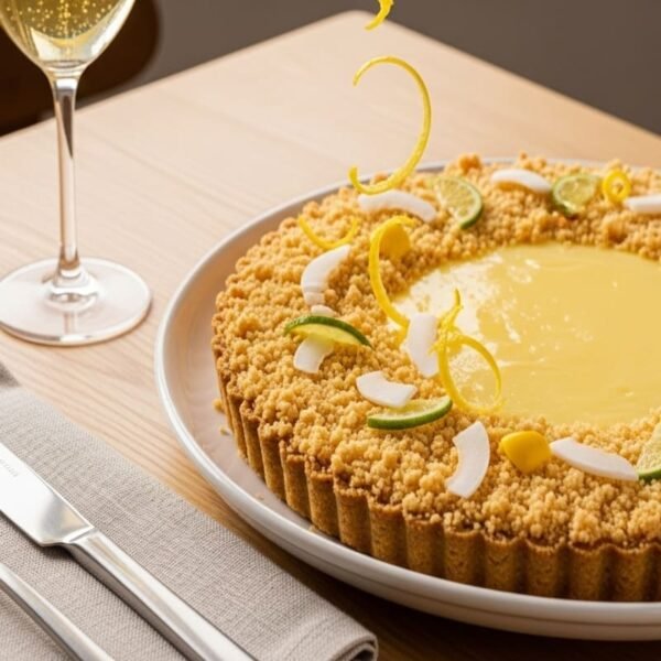 Torta de Limão Cremosa com Crumble de Coco — Sobremesa Tropical Gourmet