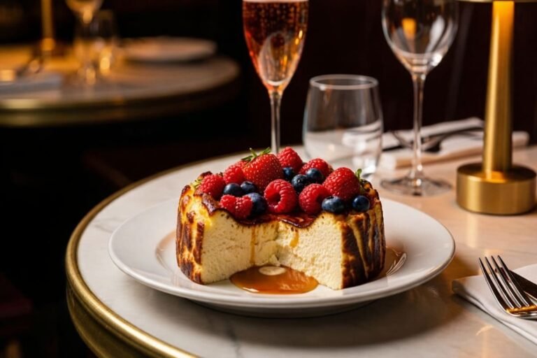 Receita de Cheesecake Basco Queimado com Calda de Frutas Vermelhas: Fácil e Sazonal